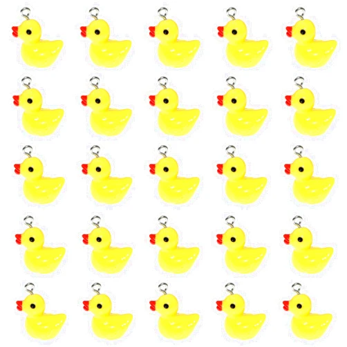 Lind Kitchen 2.2cm x 1.9cm Duck Charms Mini Resin Duck Jewelry Making Charms Duck Charms Small Duck Shape Pendants for DIY Jewelry Making Earring Necklace Keychains
