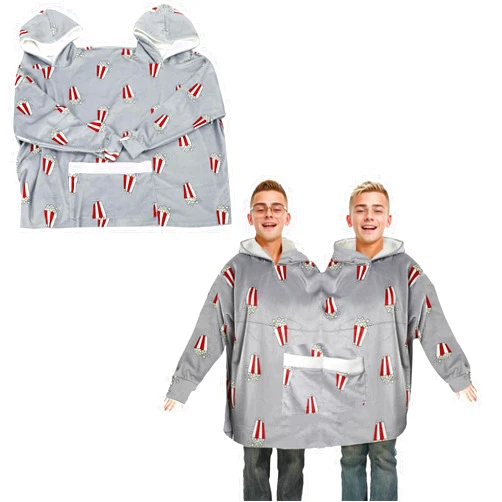 nezababy Matching Couples Pajamas Hoodies Funny Couple Onesies Two Person Flannel Blanket Clothes for Adult Bf and Gf