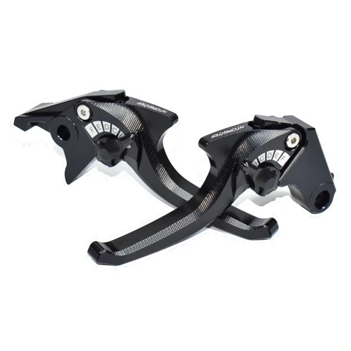 MTCRIGHTER 2 Fingers Shark Short Brake Clutch Lever Set Compatible with Kawasaki Ninja 500 Z500/ SE 2024, CNC Aluminum Alloy Made (Black)