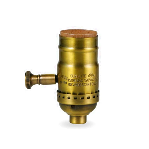 Comyan Antique Full Range Dimmer Socket Incandescent Lamp Holder Vintage Edison Pendant Light Socket E26 150 Watt 120 Volt (Brass-1Pack)…