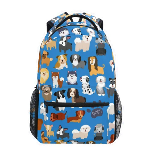 ALAZA Cute Doodle Dog Print Puppy Animal Large Backpack for Kids Boys Girls Student Personalized Laptop iPad Tablet Travel School Bag with Multiple Pockets