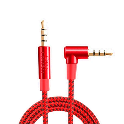 CableCreation 3.5mm Audio Cable, Right Angle 4 Pole 3.5MM Male to Male Audio Stereo HiFi Cable with Silver-Plating Copper Core Compatible with Car, iPhone, Speaker, Beats, 24K Gold Plated, 1.5FT