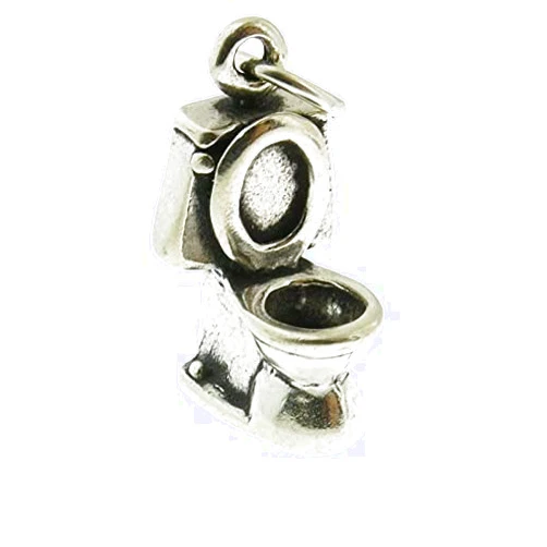 A-Store 925 Sterling Silver Toilet Charm Made in USA Jewelry Making For You