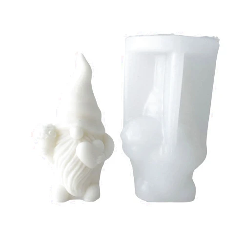 Appuivbt 3D Gnomes Resin Mold,Gnome Candle Silicone Mold for Candle Making,Soap Mould Epoxy Dwarf Plaster Mold,Resin Casting Molds