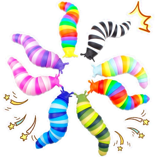 Cevioce 8PCS Fidget Toys Slug for Adults Anxiety Sensory Toys for Party Favors Toddler Fidget Toys Age 3-4 ADHD Autism Toys for Anxiety Stress