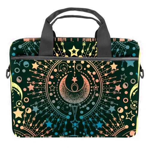 MIMORRE Women Laptop Bag Magical Star Moon Astrology Alchemy Laptop Computer Bag Work Tote Bag Shoulder Messenger Bag
