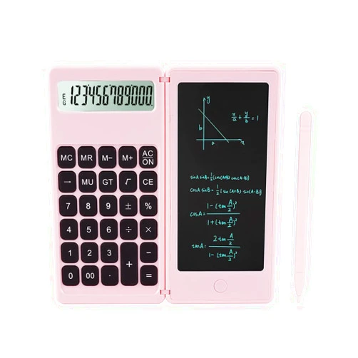 IPepul Desk Calculator, Desktop Small Calculator with Writing Notepad, Basic 4-Function Math Large Button Calculator, School Supplies for Kids, Middle/High School Students (Pink)