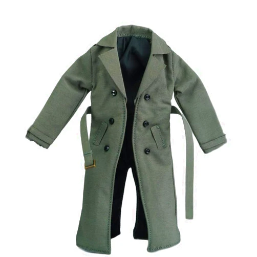 YSBRING Mowan 1/12 Scale Doll Clothes Men's Trench Coat for 6 inch Male Action Figure Body (Grey)