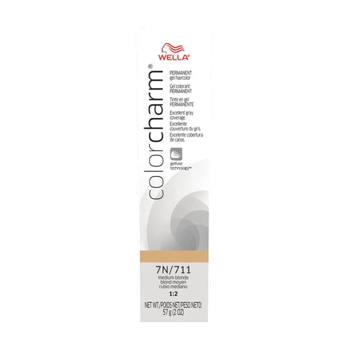 Color Charm WELLA colorcharm Permanent Gel Haircolor, With Long Lasting Gelfus Technology, For Gray Coverage, 7N Medium Blonde, 2 oz