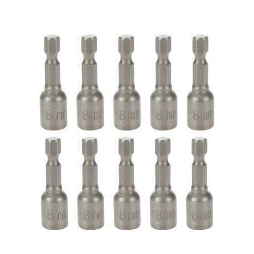 Rannb Hex Shank Magnetic Power Nut Driver Bit Set 8mm Hex Socket 1.65