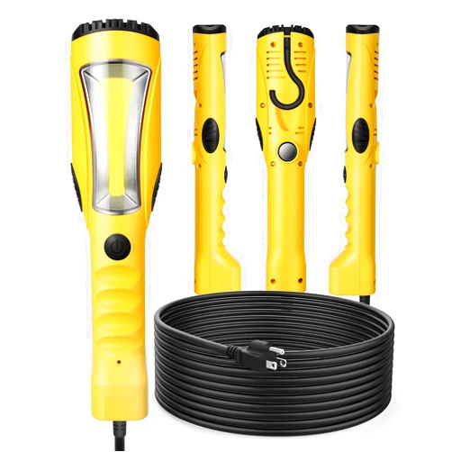 DEWENWILS 25ft COB LED Work Light, 1200LM LED Trouble Light, Extra Long Handheld Corded Work Lights with Strong Magnet, Swivel Hook, ETL Listed