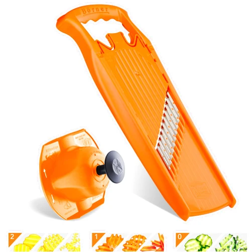 Börner BORNER Wave waffle PowerLine with fruit holder | Vegetable Grater Börner - Quality Made in Germany, Color:Orange
