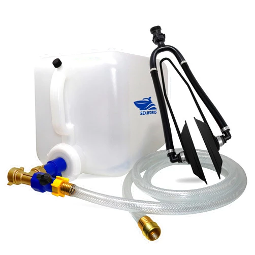 Seaworks Boat Winterizer Gravity Motor Cleaner with Flusher Kit - Gravity Flow System DIY Winter Preparation Solution for Marine Engines - For Inboard and Outboard Engines