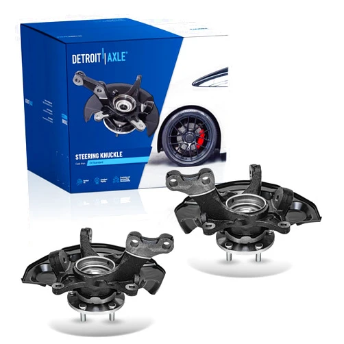 Detroit Axle - FWD Front Steering Knuckles & Wheel Bearing Hubs for 04-10 Toyota Sienna 2004 2005 2006 2007 2008 2009 2010, 2 Steering Knuckles & Wheel Bearings Hubs Assembly Replacement