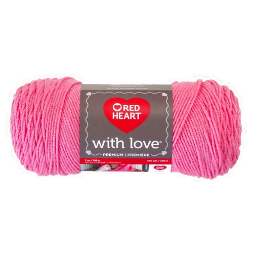 Red Heart E400.1704 Love Yarn, Bubblegum, Solid-Bubble Gum, 1110 Foot