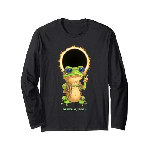 America Totality Spring 4.08.24 Colorado River Solar Eclipse 2024 Total Solar Eclipse Psychedelic Toad Long Sleeve T-Shirt