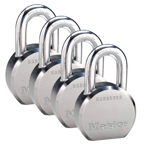 Master Lock - (4) High Security Pro Series Keyed Alike Padlocks 6230NKA-4 w/BumpStop Technology