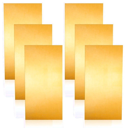 Amylove Brass Strip, Brass Shim Stock Assortment Metal Shims, 6'' Length, 0.002'', 0.004'', 0.006'', 0.008'', 0.012'' and 0.016'' Thickness(6 Pieces,6 x 3 Inch)