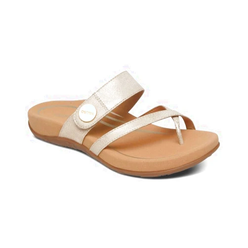Aetrex womens Izzy Sparkle Thong Sandal