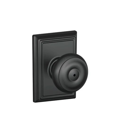 Schlage F40 GEO 622 ADD Georgian Door Knob with Addison Trim, Bed & Bath Privacy Lock, Matte Black