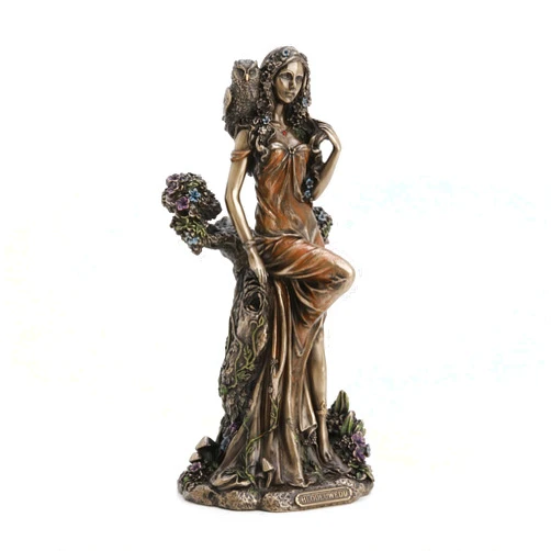 Veronese Design Blodeuwedd Celtic Goddess of Spring and Flowers Cold Cast Resin Antique Bronze Finish Statue