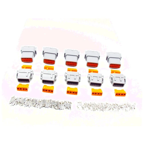 CNKF 5 Sets DTM Male&Female auto Connector Wire Guage from 20-26AWG With Terminals Pins DTM06-12S DTM04-12P(12 Pin,Gray)