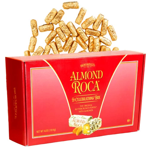 Roca Almond Roca Candy - 4 Lb Celebrations Box - Almond Roca Individually Wrapped Chocolate English Toffee Candy - Gift for Chocolate and Toffee Candy Lovers