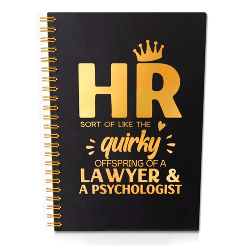 QYUVK HR Sort Of Like The Quirky Offspring Gold Foil Hardcover 160 Pages Spiral Notebooks, Inspirational Gift for HR, Human Resources Gifts, Leaving Thank You Gift for HR Worker, Gift for Headhunter