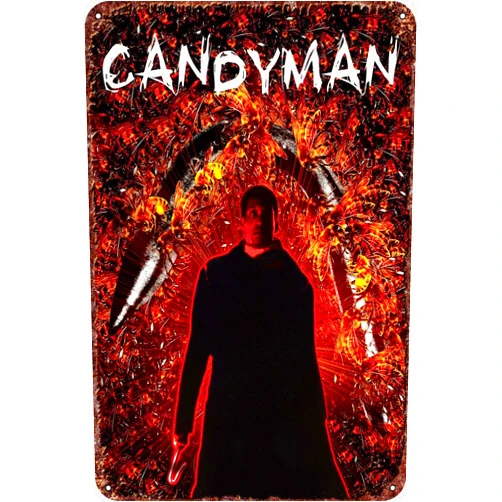 FYELVO Candyman movie Metal Tin Sign Poster Decor for Living Room Cafe Decorative Sign for Wall 12x8Inches
