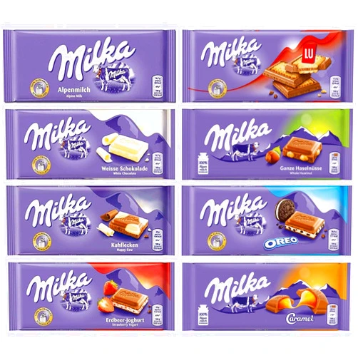 Milka Assorted Chocolates Variety Pack of 8 Bars (Bundle #2)