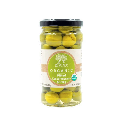 Divina Organic Castelvetrano Pitted Olives, 10.6 Ounce