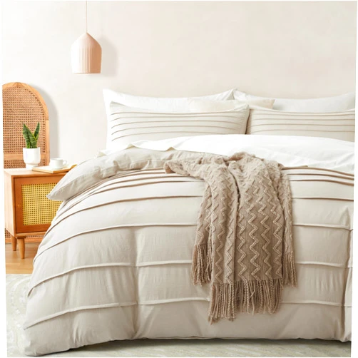 Oli Anderson Linen Duvet Cover King Size - Pleated King Duvet Cover, 3PCS Soft and Breathable Textured Bedding Set with Zipper Closure (Linen, 104