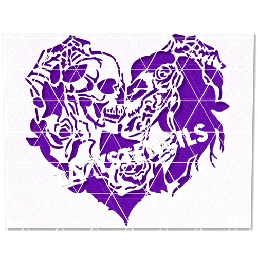 Lazy Stencils Skull Lovers Stencil - Reusable for Painting Crafts and Decor - 10 mil Mylar (5