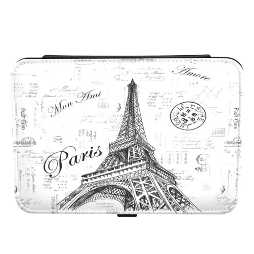 Kigai Paris Eiffel Tower Jewelry Box Portable PU Leather Jewelry Organizer Travel Case for Girls Women Display Storage Holder for Earrings Rings Necklaces Bracelets (Black)