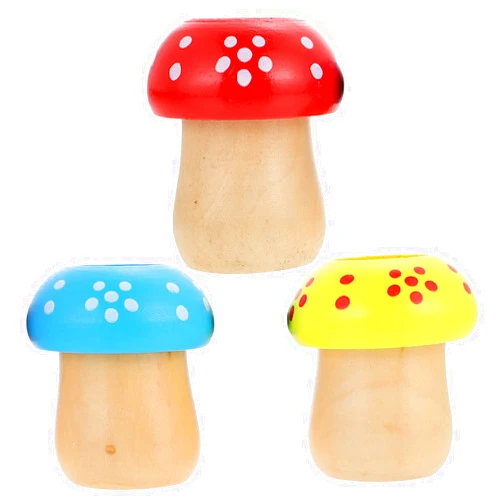 FOYTOKI 3pcs Mushroom Kaleidoscope Natural Wood Kaleidoscope Marble Developmental Toys Children Educational Toy Observation Toy Rotating Kaleidoscope Toy Parent- Child Baby Wooden