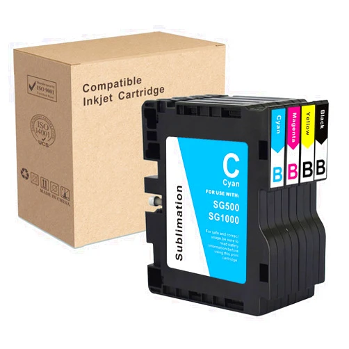 INK+ SG500 SG1000 Sublimation Cartridge Compatible for Sawgrass Virtuoso SG500 SG1000 Printer (1 Black, 1 Cyan, 1 Magenta, 1 Yellow, 4-Pack) Version B