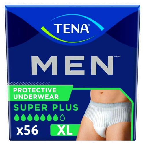 TENA Incontinence Underwear for Men, Protective, Super Plus, Extra Large, 56 Count