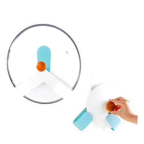 DOERDO DD DOERDO 2 Pairs Wall Mount Adjustable Pot Lid Organizer Pot Hangers for Kitchen Wall Mount, Adjustable Lid Holder(White, Blue)