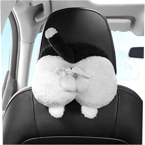 Generic Corgi Butt Tissue Box Cover Soft Adorable Corgi Shaped Multifunctional Armrest Tissue Box Cover Creative Storage Bag Hanging Pouch Tissue Box Wrapper Tissue Holder for Car Bedroom Office (Black)