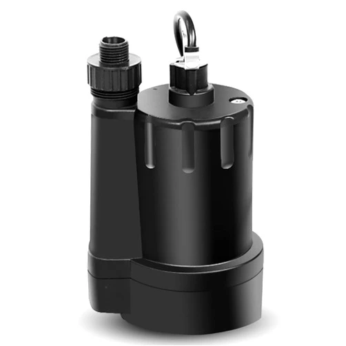 BLACKHORSE-RACING 1/5 HP Submersible Utility Pump Thermoplastic Submersible Pump Electric Water Transfer Pump with 10FT Cord, Black