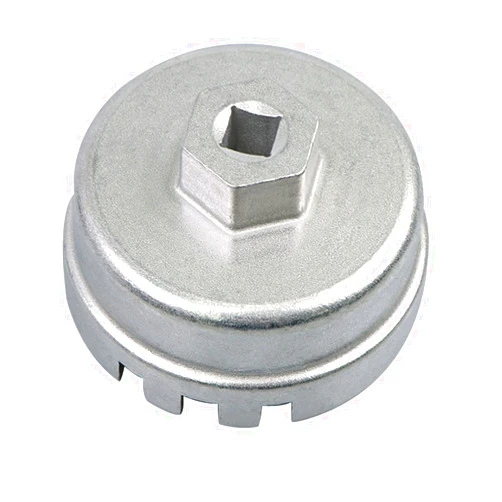 VKVXCLON 1.8L Oil Filter Wrench Oil Filter Cap Removal Tool 64mm 14 Flute Compatible with Toyota Lexus Prius Scion CT200h for 1.8L 4 Cylinder Engine with Cartridge Style Housing 6 Slots Sliver