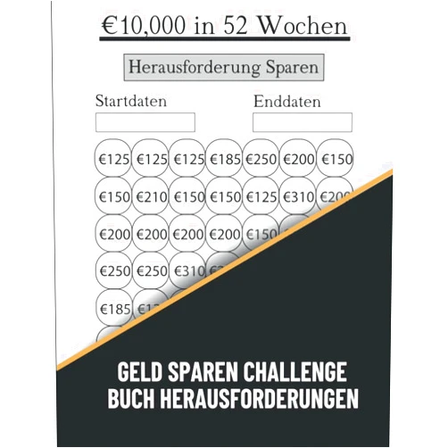 Laura Sparplan Geld Sparen challenge buch Herausforderungen | Monatlicher und wöchentlicher Spar Tracker | budget planner challenge deutsch: Tracker zum Erreichen ... 52 Wochen und 30 Tage Sparen (German Edition)