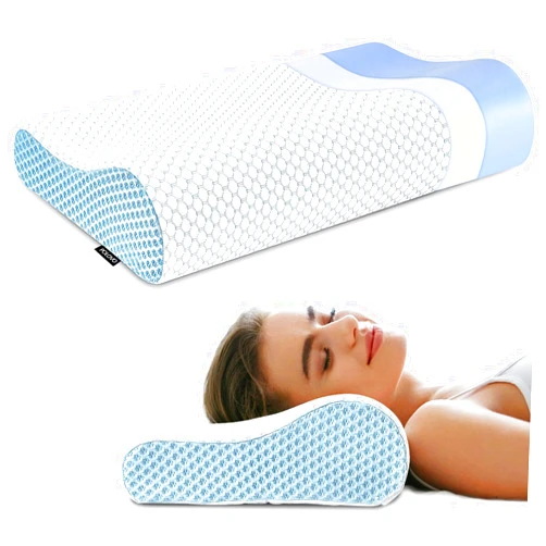 Polovo Neck Pillow Contour Memory Foam Pillows for Pain Relief Bed Pillow for Sleeping, Ergonomic Pillow for Neck and Shoulder Pain, Orthopedic Cervical Pillow for Side Back Stomach Sleeper