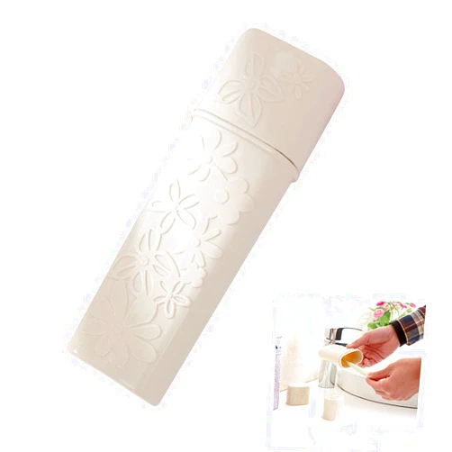 COLLBATH Travel Toothbrush Box Outdoor Toothpaste Cup Travel Toothbrush Case Toothbrush Holder Toothbrush Holder Travel Toothbrush Holder Carved Beige Set Portable Toothbrush Case