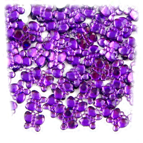 The Crafts Outlet 144pc Rhinestones Butterfly 10mm - Purple Amethyst