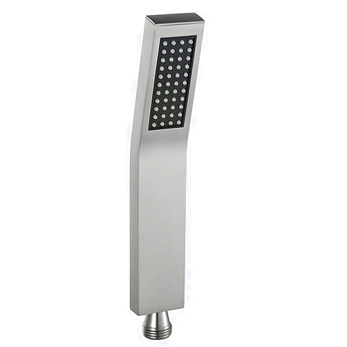 Asyas Square Solid Brass Handheld Shower Head High Pressure Single Function 2.0 GPM Hand Shower Head Sprayer Brushed nickel