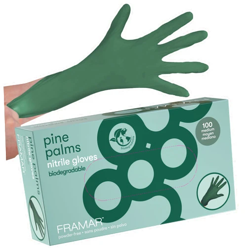 FRAMAR Green Gloves Disposable Latex Free – Heavy Duty Nitrile Gloves Medium, Disposable Gloves Medium Nitrile Gloves, Tattoo Gloves, Guantes Desechables, Disposable Cooking Gloves, Biodegradable 100