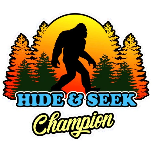 Coolie Junction Hide and Seek Champion Bigfoot Vinyl Sticker 5 Inch, Indoor/Outdoor