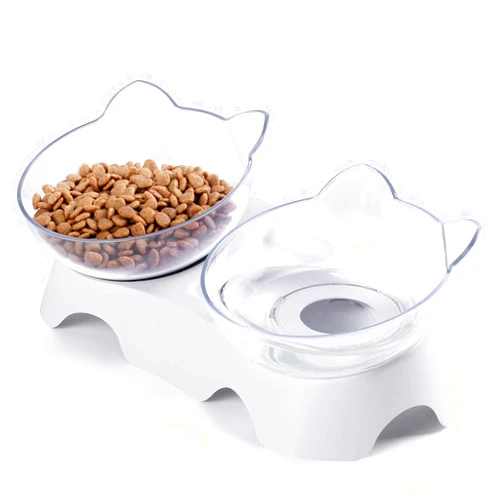 MILIFUN Cat Food Bowls Elevated Tilted, Anti Vomiting Orthopedic Kitty Bowls for Puppy and Bunny, Indoor Cats.