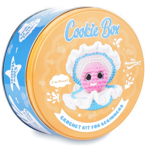 Cookie Box Beginner Crochet Kit - All Materials Included - Step-by-Step Video Tutorials
